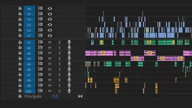 Una timeline di Adobe Premiere Pro Una timeline di Adobe Premiere Pro