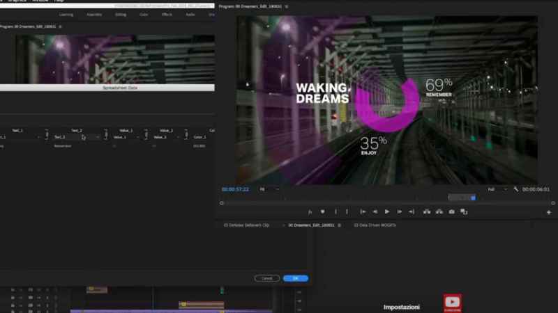 Grafici e dati in Adobe Premiere Pro CC 2019