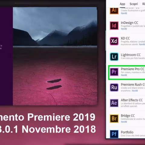 Adobe Premiere 2019 aggiornamento Novembre 2018: release 13.0.1