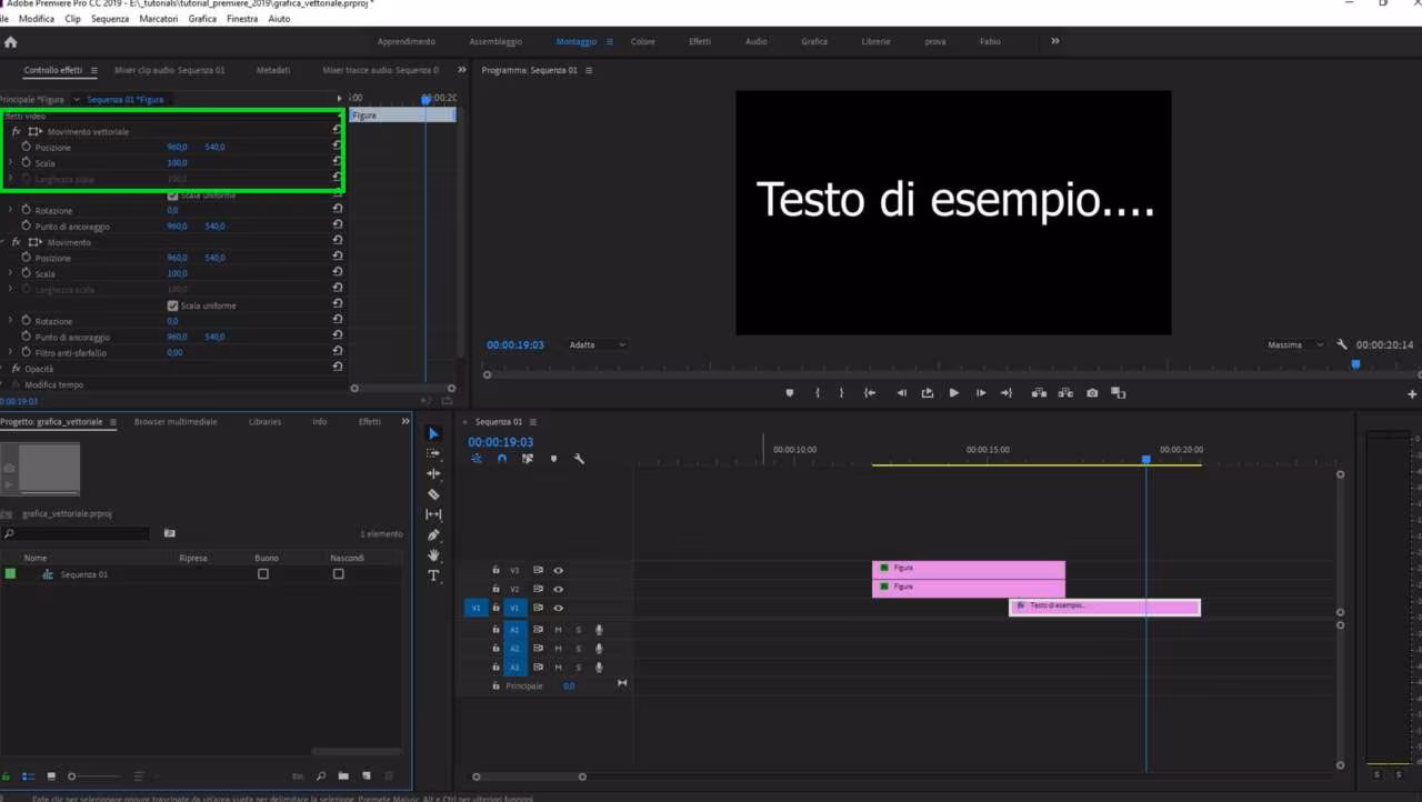 Nuove funzioni Adobe Premiere 2019: grafica vettoriale e titoli