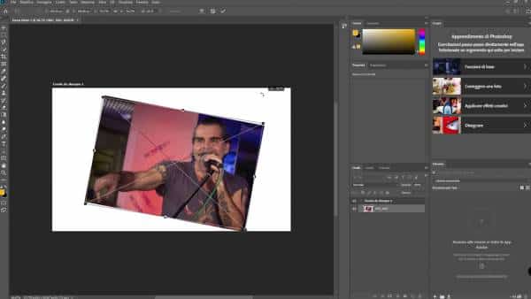Come trasformare, scalare, ruotare e posizionare immagini e fotografie in Adobe Photoshop