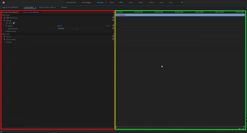 Pannello Controllo Effetti di Adobe Premiere 2019: cos'è e come funziona