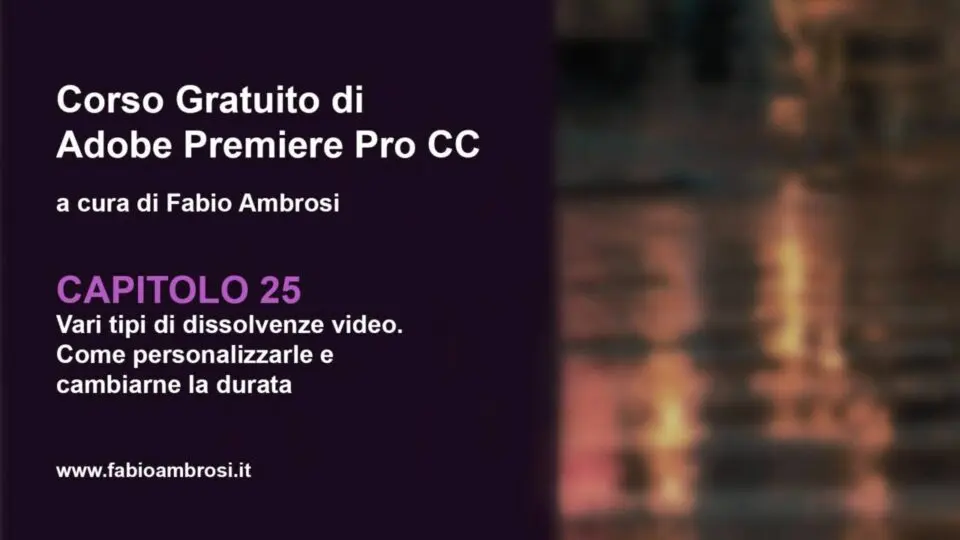Modificare la durata di una dissolvenza video in Adobe Premiere