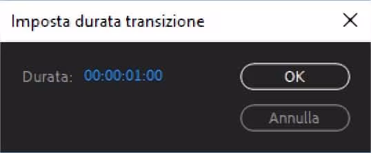 Come modificare la durata di una transizione video e di una dissolvenza video dopo averla inserita in timeline