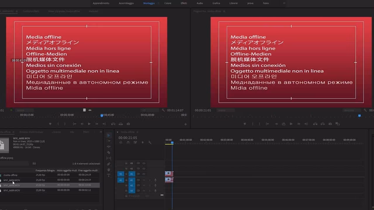 Come rilincare media offline in Adobe Premiere Come rilincare media offline in Adobe Premiere