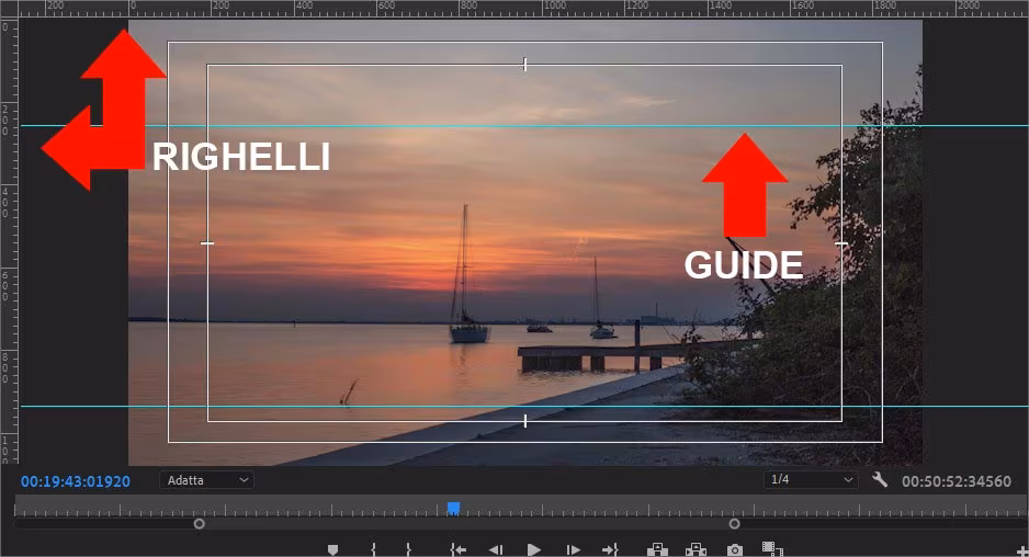 Visualizzare i righelli e le guide nei monitor di Adobe Premiere 2019
