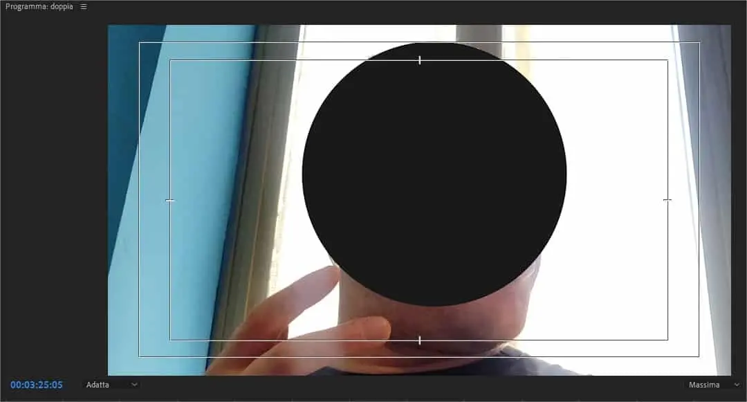 Come oscurare un volto con l'effetto Genera Cerchio in Adobe Premiere 2019