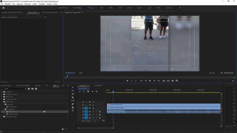 Come creare una cornice video per i video verticali con Adobe Premiere