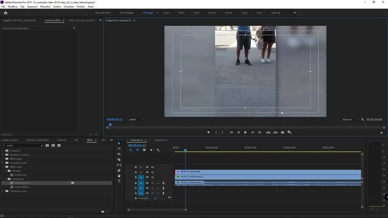 Come creare una cornice video per i video verticali con Adobe Premiere