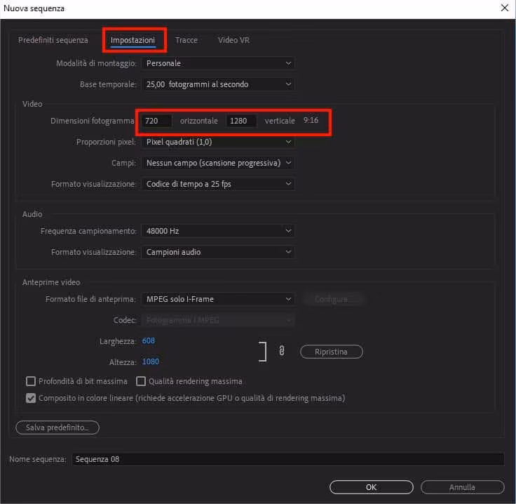 Creare Instagram Stories e video da condividere su Facebook e altri social network utilizzando Adobe Premiere 2019