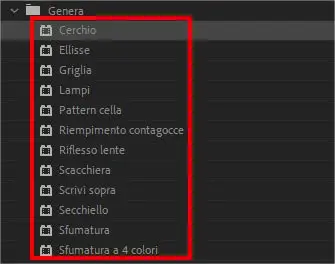 Effetti > Genera in Adobe Premiere