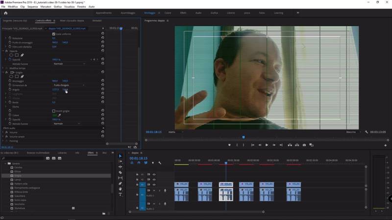 Effetto genera griglia in Adobe Premiere 2019