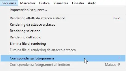 Match Frame (Corrispondenza Fotogramma) in Adobe Premiere