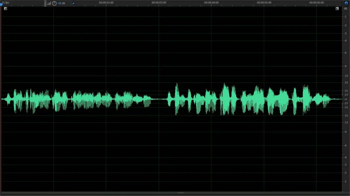 Dopo aver applicato il compressore audio ecco come si presenta l'onda sonora
