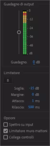 Il limitatore audio del compressore multibanda dI Adobe Premiere Pro