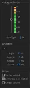 Il limitatore audio del compressore multibanda dI Adobe Premiere Pro