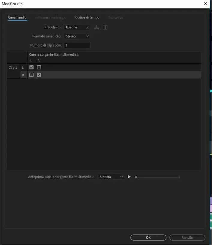 Come mappare i canali audio in Adobe Premiere Pro