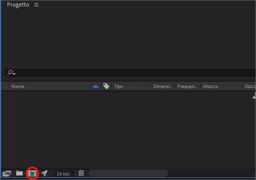 Crea una nuova composizione in After Effects Crea una nuova composizione in After Effects