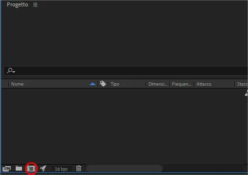 Crea una nuova composizione in After Effects Crea una nuova composizione in After Effects