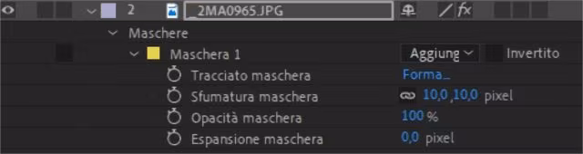 Le proprietà delle maschere in After Effects