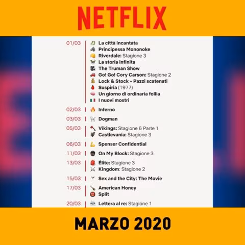 Film e serie tv in uscita a marzo 2020 nel catalogo Netflix