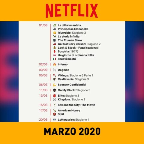 Film e serie tv in uscita a marzo 2020 nel catalogo Netflix