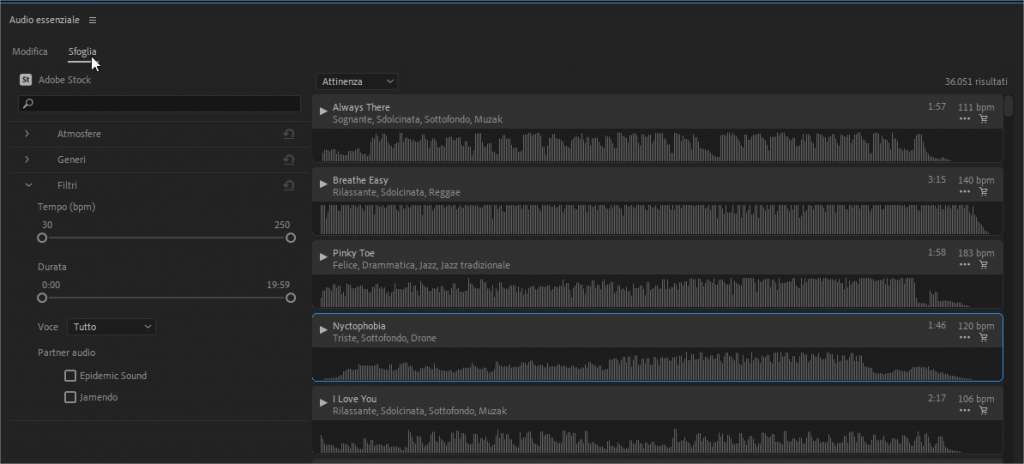 Audio Adobe Stock: una libreria di brani musicali da usare nei progetti video di Adobe Premeire Pro Audio Adobe Stock: una libreria di brani musicali da usare nei progetti video di Adobe Premeire Pro