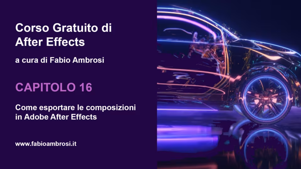 Come esportare da Adobe After Effects: coda di rendering