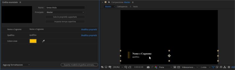 Grafica essenziale: scegliere quali parametri inviare da Adobe After Effects ad Adobe Premiere Pro Grafica essenziale: scegliere quali parametri inviare da Adobe After Effects ad Adobe Premiere Pro