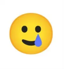 Nuove emoticon Android 11 - Faccina sorridente con lacrimuccia
