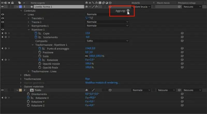 Operazioni sui tracciati delle forme geometriche in Adobe After Effects