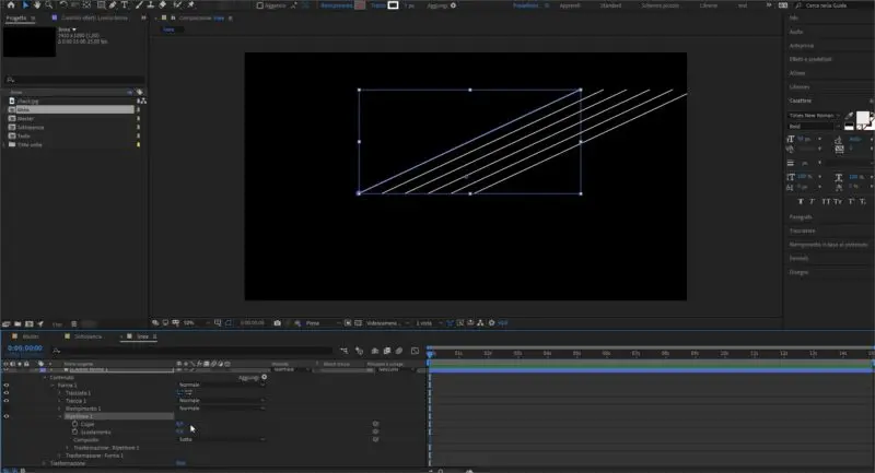 Un esempio del Ripetitore delle forme geometriche in After Effects
