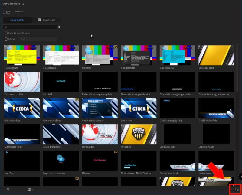 La grafica in Adobe Premiere Pro