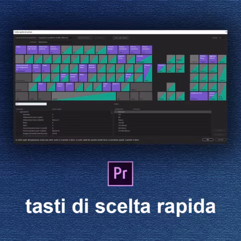 Elenco completo tasti di scelta rapida (shortcuts) in Adobe Premiere Pro
