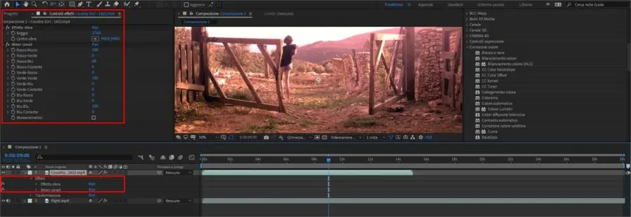 Come accedere e modificare le proprietà di un effetto in Adobe After Effects