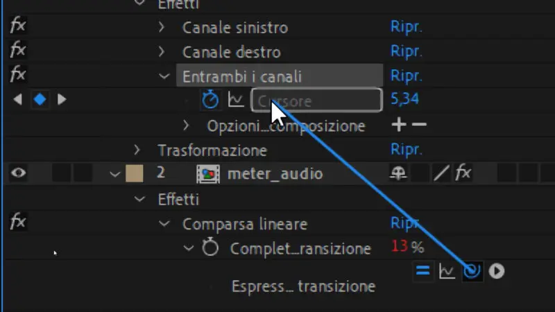 File Audio in Adobe After Effects: converti audio in fotogrammi chiave