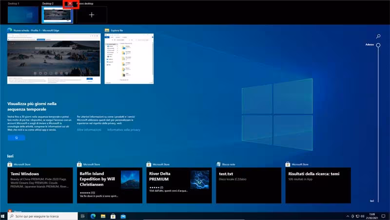 Come fare per eliminare un desktop virtuale in Windows 10?