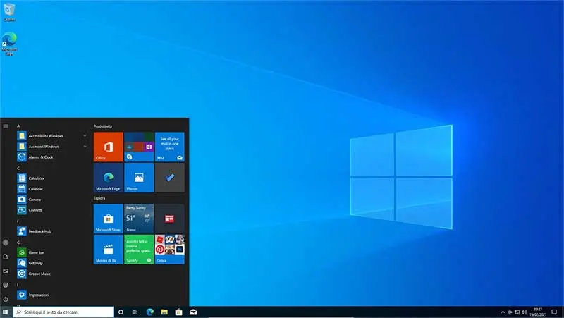 Il Desktio di Microsoft Windows 10 Il Desktio di Microsoft Windows 10
