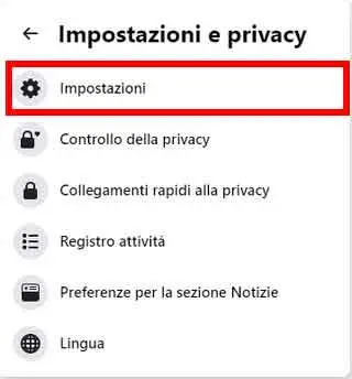 Come cancellarsi definitivamente da Facebook - STEP 2 - Impostazioni Come cancellarsi definitivamente da Facebook - STEP 2 - Impostazioni