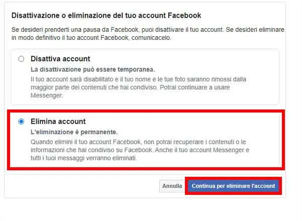 Come cancellarsi definitivamente da Facebook - STEP 4 - Elimina account Come cancellarsi definitivamente da Facebook - STEP 4 - Elimina account