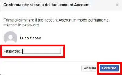 Come cancellarsi definitivamente da Facebook - STEP 6 - Inserire la password Come cancellarsi definitivamente da Facebook - STEP 6 - Inserire la password