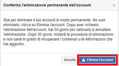 Come cancellarsi definitivamente da Facebook - STEP 7 - Conferma finale Come cancellarsi definitivamente da Facebook - STEP 7 - Conferma finale
