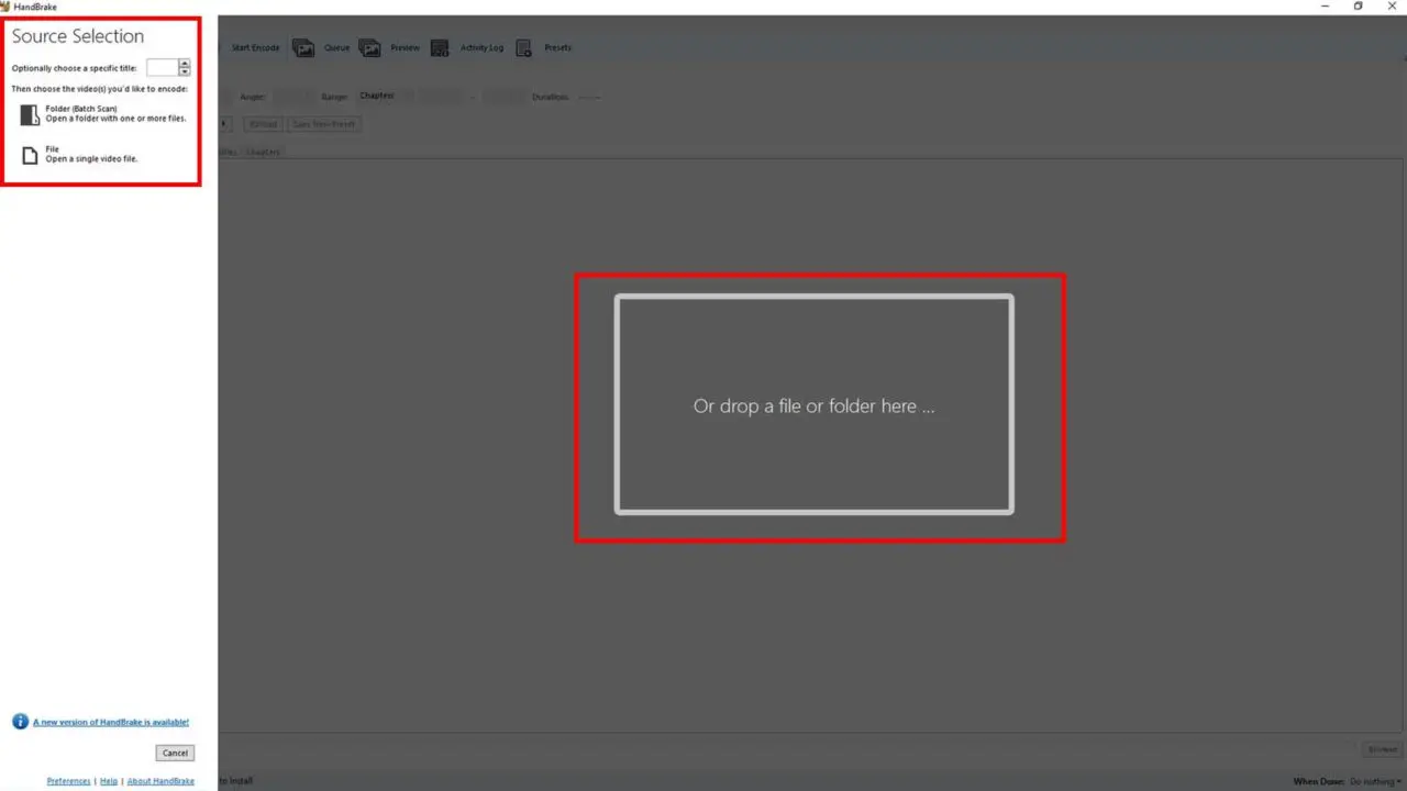 Come convertire un file video / audio gratuitamente usando HandBrake - STEP 1 - Importare file