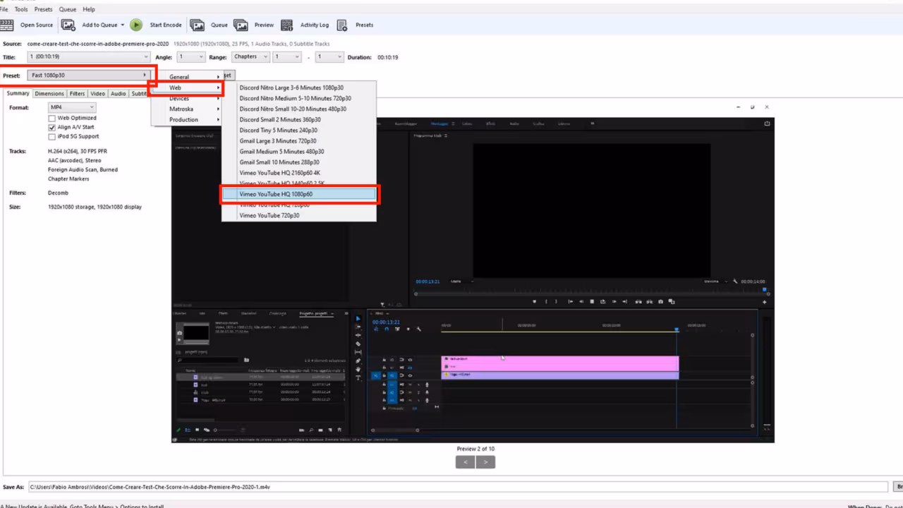 Come convertire un file video / audio gratuitamente usando HandBrake - STEP 2 - Scegliere un preset