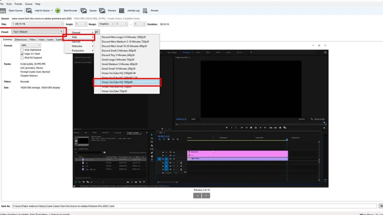 Come convertire un file video / audio gratuitamente usando HandBrake - STEP 2 - Scegliere un preset