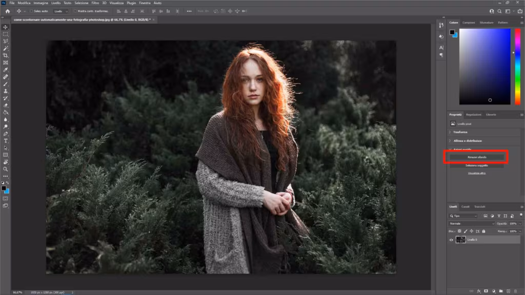 Come scontornare automanticamente una fotografia in Photoshop: Step 3