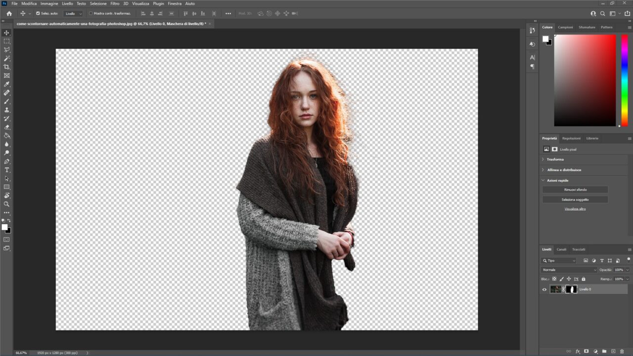 Come scontornare automanticamente una fotografia in Photoshop: Step 4