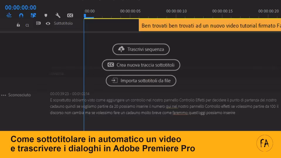 Come sottotitolare in automatico un video in Adobe Premiere Pro 2021