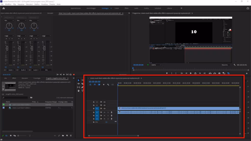 Come sottotitolare automaticamente un video usando Adobe Premiere Pro: STEP 1 - Selezionare la sequenza