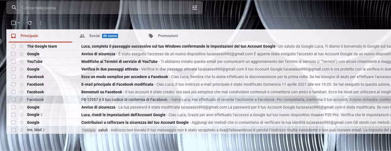 Cambiare tema e colori di Gmail: STEP 1 - Impostazioni